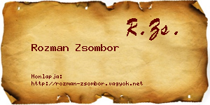 Rozman Zsombor névjegykártya